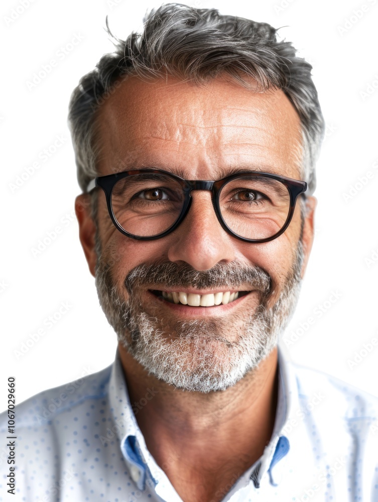Middle aged professional man with gray hair smiling, suggesting confidence and expertise in his field. Middle aged professional man with gray hair smiling, suggesting confidence and expertise in his field.