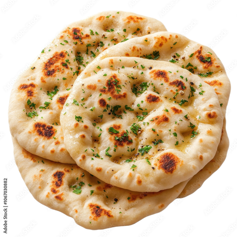Delicious Naan Bread with Herbs and Butter Delicious Naan Bread with Herbs and Butter