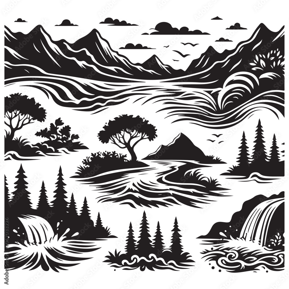 River Silhouette Vector Art, Icons, and Graphics River Silhouette Vector Art, Icons, and Graphics