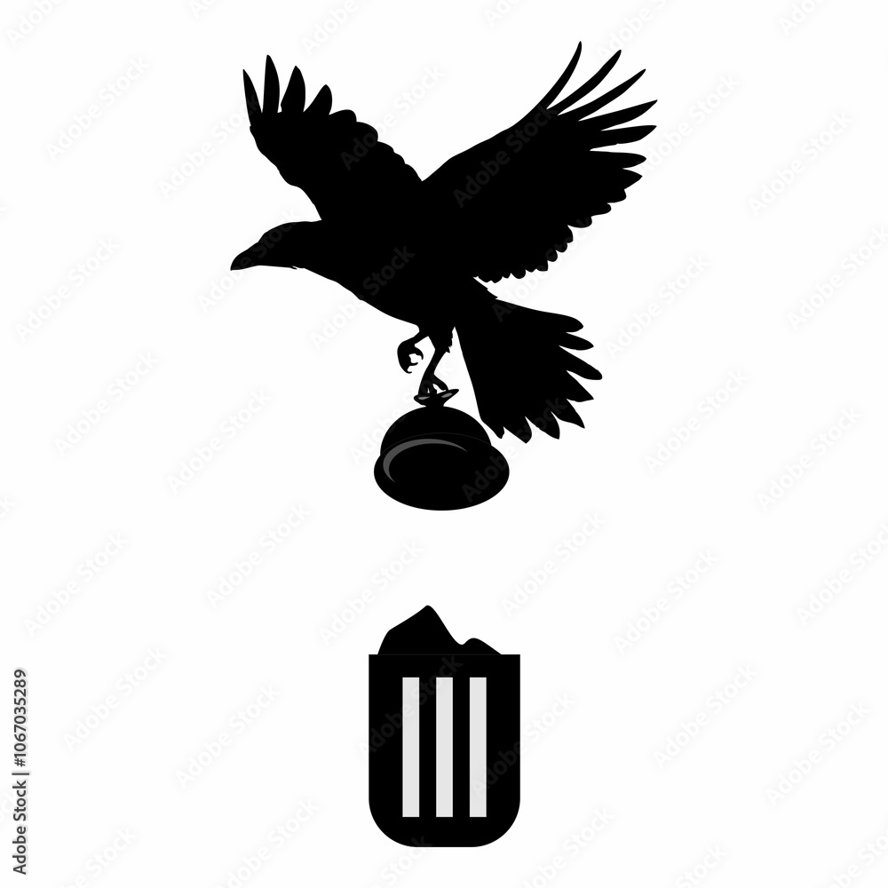 Fototapeta premium illustration of an animal throwing rubbish in a trash can