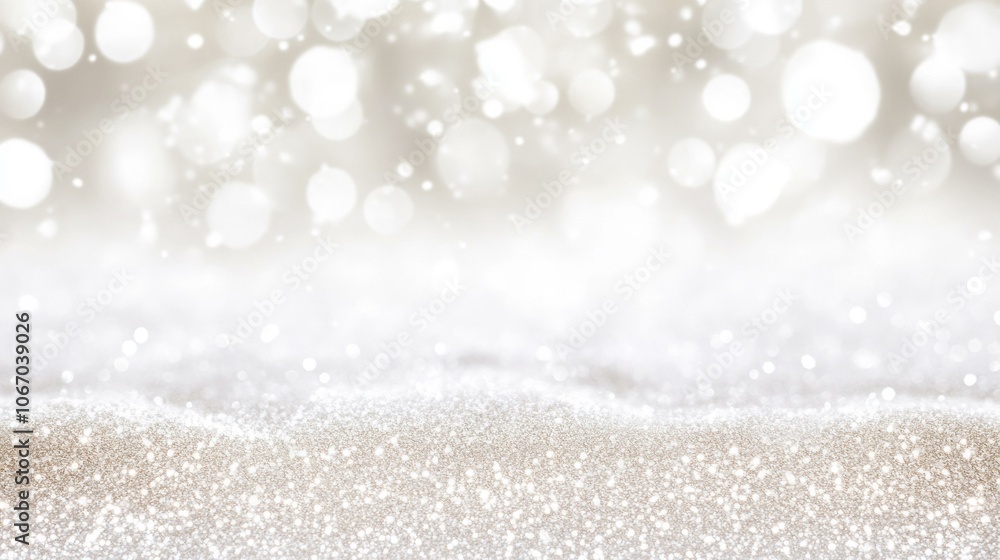 White background with silver glitter, elegant and festive design. White background with silver glitter, elegant and festive design.