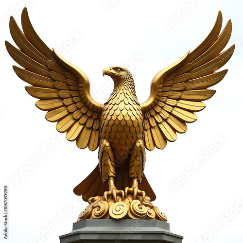 Golden Eagle Statue with Spread Wings