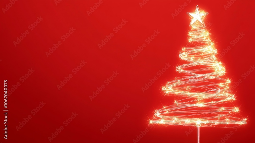 Christmas tree adorned with glowing lights, festive holiday decor. Christmas tree adorned with glowing lights, festive holiday decor.