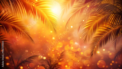 Wallpaper Mural Tropical Orange Background with Pink Light Leaks and Dust. Perfect for: tropical parties, summer festivals, beach gatherings Torontodigital.ca