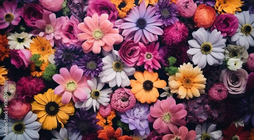 field of flowers, flowers in the field, colored flowers under the sky, colored flowers, flowers field