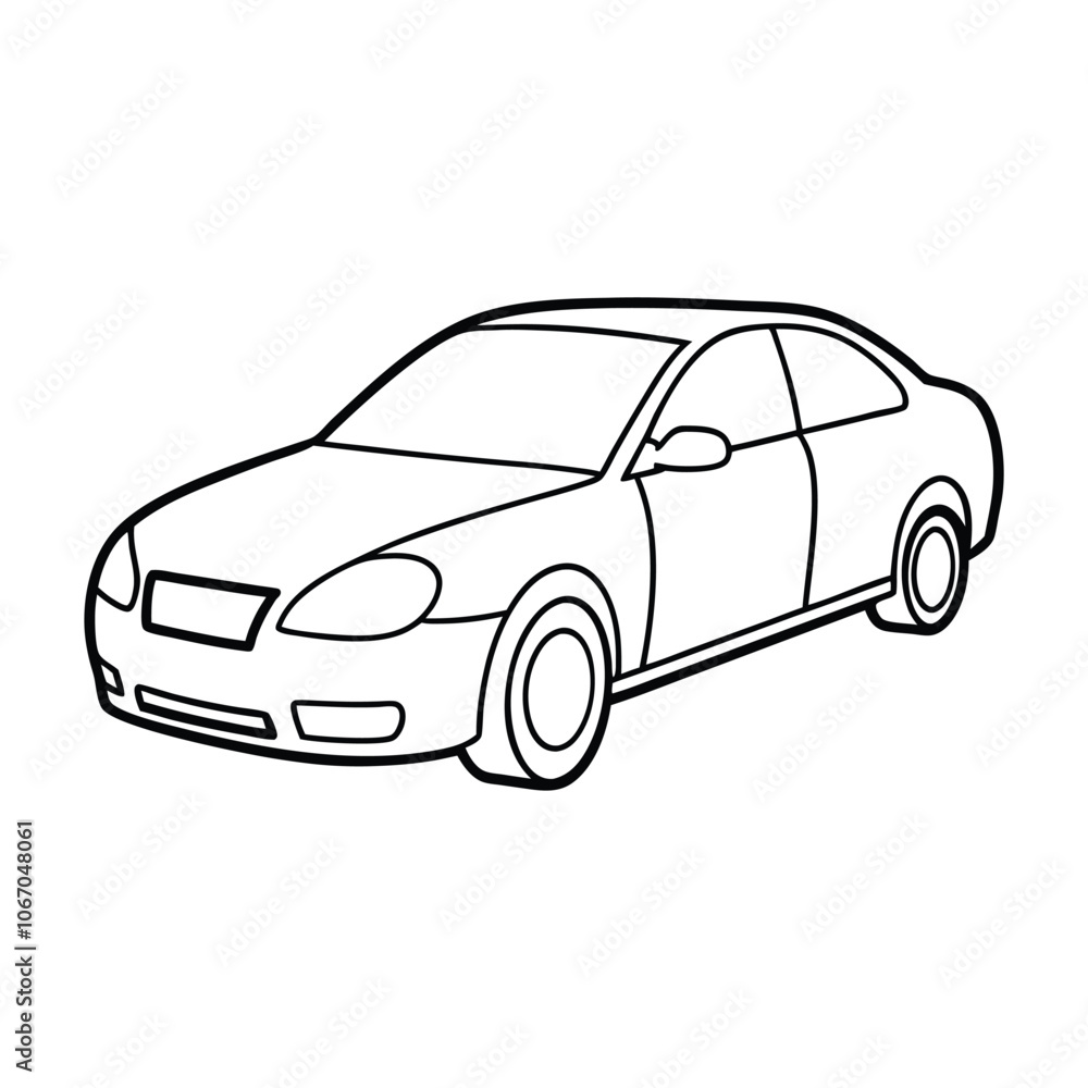 Minimalist Car Isolated on White Vector Illustration Featuring Modern Sedan and Hatchback for Automotive Design Art Minimalist Car Isolated on White Vector Illustration Featuring Modern Sedan and Hatchback for Automotive Design Art