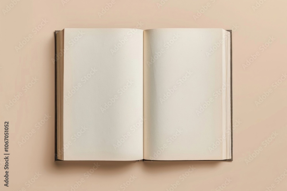 Open blank book on beige Open blank book on beige