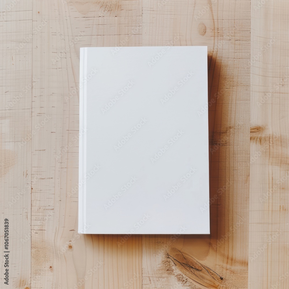 Blank book on wooden surface Blank book on wooden surface