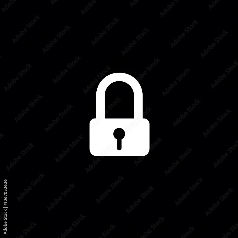 SImple White Lock Digital Security Privacy Safe Safety Protection Icon Logo Symbol SImple White Lock Digital Security Privacy Safe Safety Protection Icon Logo Symbol