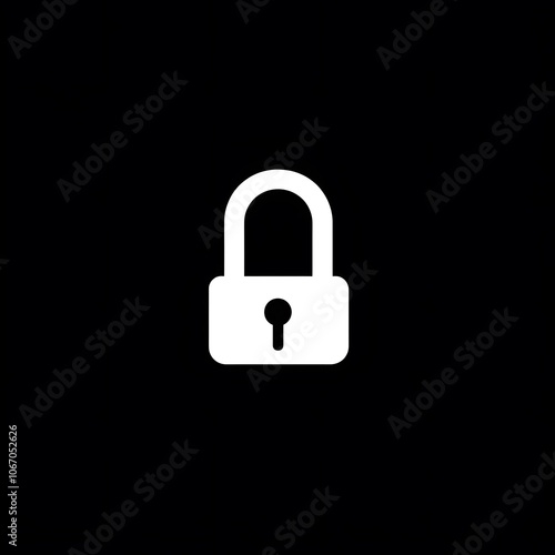 SImple White Lock Digital Security Privacy Safe Safety Protection Icon Logo Symbol 