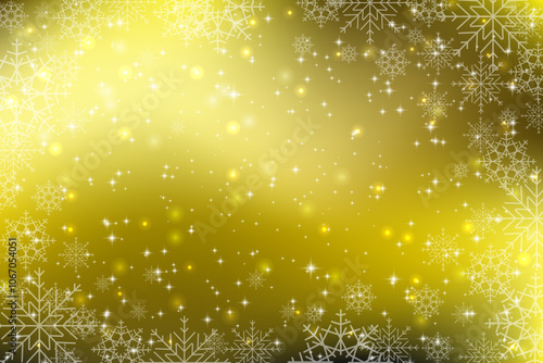 Gold Christmas background with snowflakes. Christmas snowflake background. EPS 10