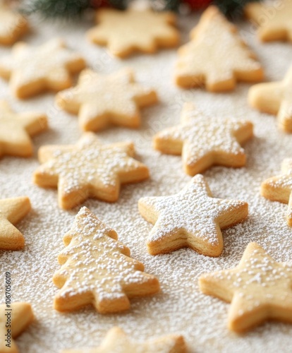 Close-up of star-shaped cookie, golden brown, detailed texture.