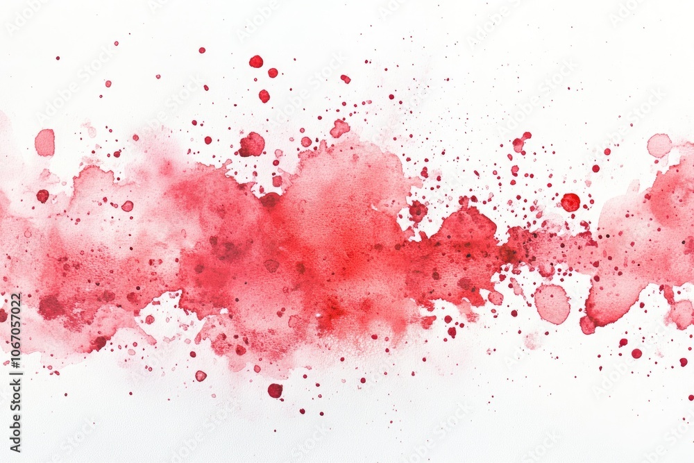 Abstract Red Watercolor Splashes and Stains on White Background Abstract Red Watercolor Splashes and Stains on White Background