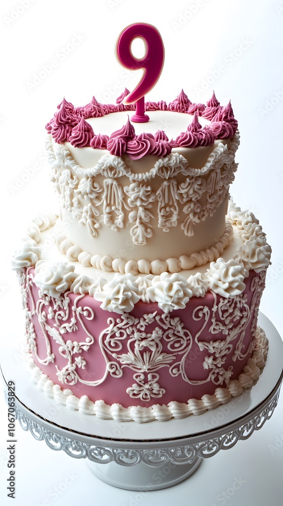 9th Birthday Cake, Pink, White Background, Abstract Image, Texture, Pattern Background, Wallpaper, Cover and Screen of Smartphone, PC, Laptop, 9:16 and 16:9 Format 9th Birthday Cake, Pink, White Background, Abstract Image, Texture, Pattern Background, Wallpaper, Cover and Screen of Smartphone, PC, Laptop, 9:16 and 16:9 Format
