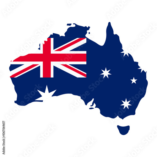 Australia map flag vector on a white background