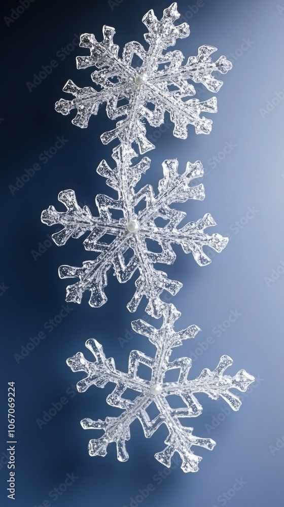 Repeating snowflakes pattern on blue background, winter holiday theme Repeating snowflakes pattern on blue background, winter holiday theme