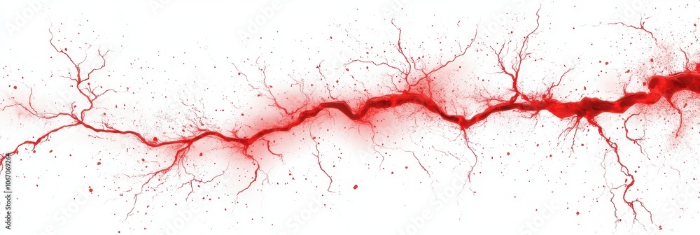 A close-up of red blood vessels branching out like a network A close-up of red blood vessels branching out like a network