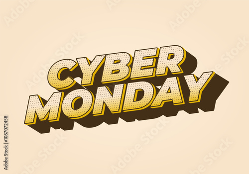 Cyber monday. Text effect in 3 dimensions look, good for social media ads