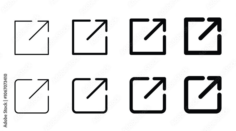External link icon set. hyperlink symbol. link icon vector Web UI design. Isolated symbols on white background. External link icon set. hyperlink symbol. link icon vector Web UI design. Isolated symbols on white background.