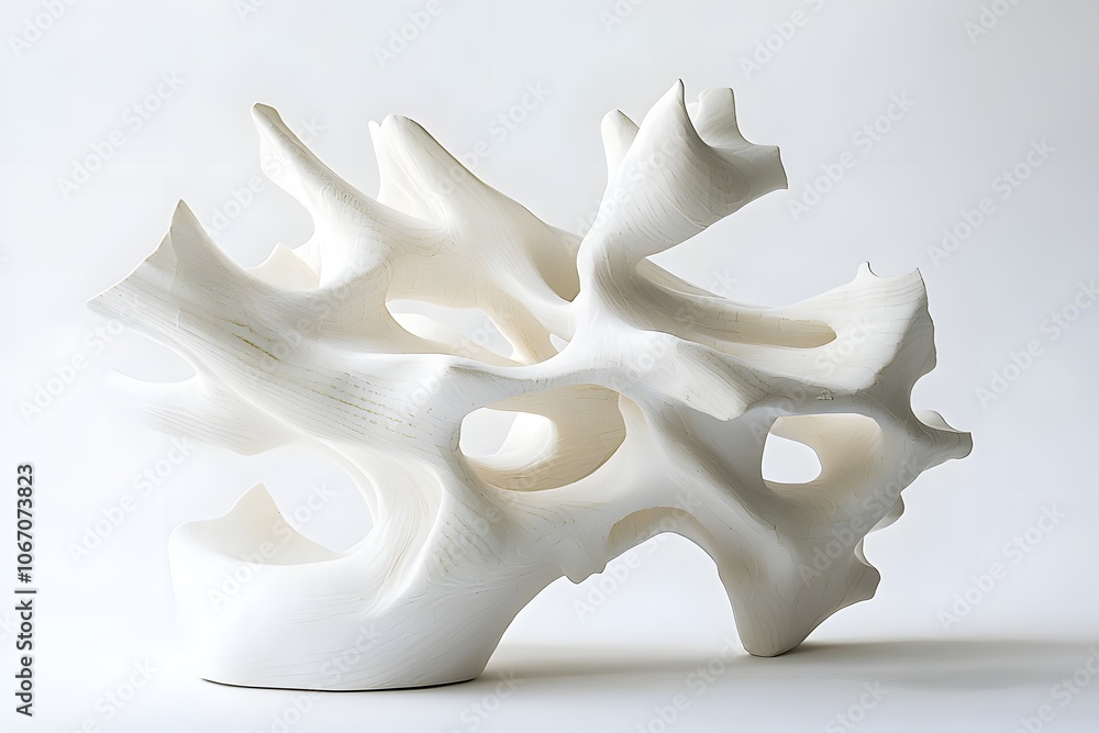 Artistic Sculpture on a Pure White Background A Unique Decorative Piece for Modern Homes Artistic Sculpture on a Pure White Background A Unique Decorative Piece for Modern Homes