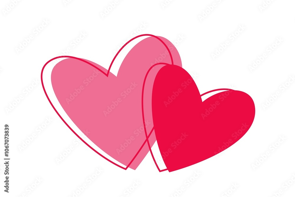 Valentine red heart icon. Heart shape Isolated on white background Valentine red heart icon. Heart shape Isolated on white background