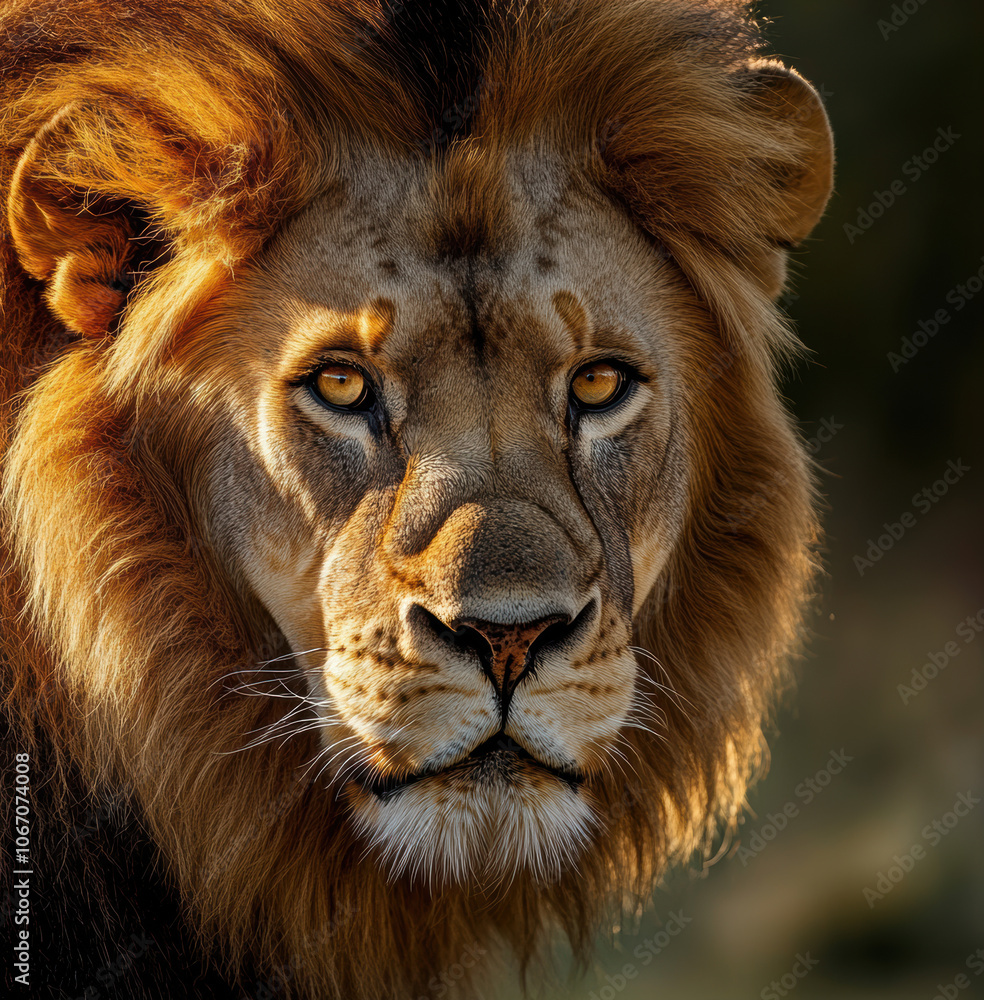 Fototapeta premium Majestic Lion Portrait in High Fidelity Close-Up