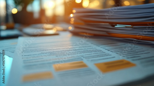 A close-up of legal documents with highlighted sections on new business rules