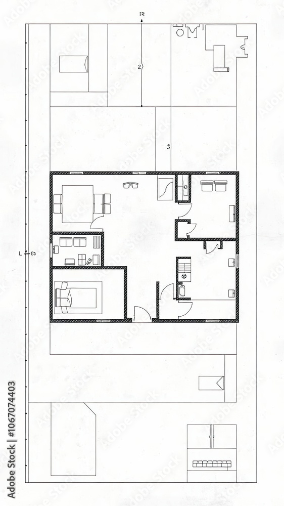 Clean architecture floor plan with blueprint style abstract background, clean Clean architecture floor plan with blueprint style abstract background, clean
