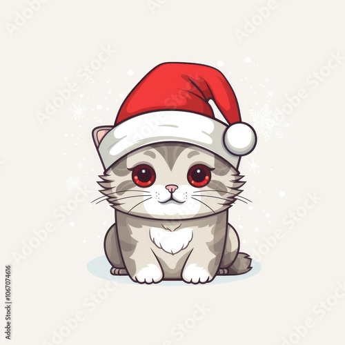 Cat drawing christmas mammal.