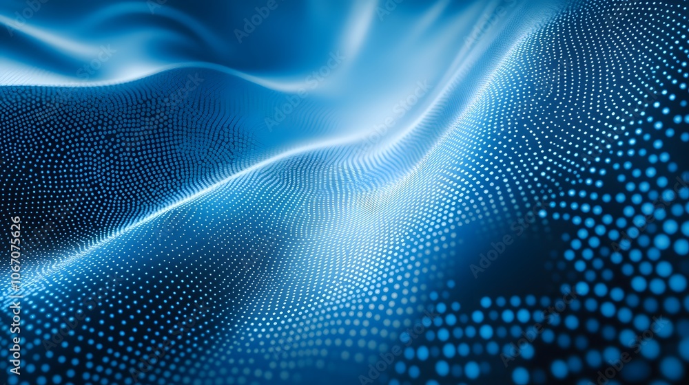 Abstract Blue Wavy Pattern with Circular Dots Abstract Blue Wavy Pattern with Circular Dots