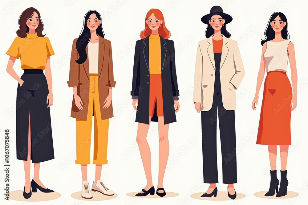 Stylish Women's Fashion Illustration: Versatile Outfit Ideas for Every Occasion Stylish Women's Fashion Illustration: Versatile Outfit Ideas for Every Occasion