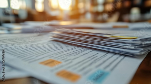 A close-up of legal documents with highlighted sections on new business rules