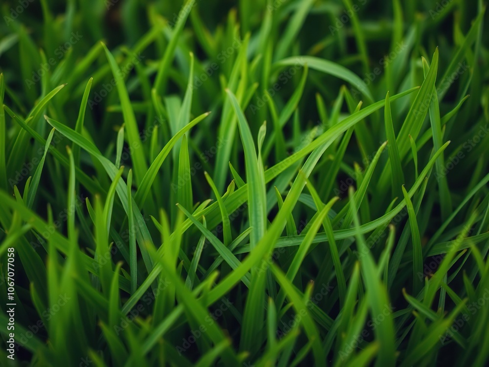 Close up shot of vivid green grass texture, perfect for nature themed backgrounds or designs, plant Close up shot of vivid green grass texture, perfect for nature themed backgrounds or designs, plant