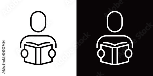 本のシンプルなラインアイコン