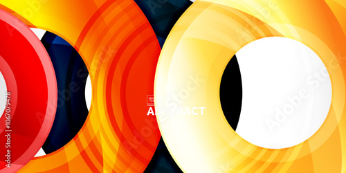 Bright colorful circles with light effects. Abstract background