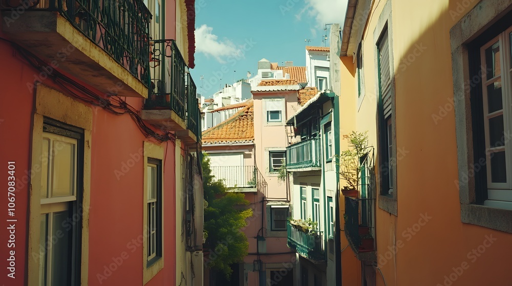 Fototapeta premium Alfama district with a view of traditional buildings
