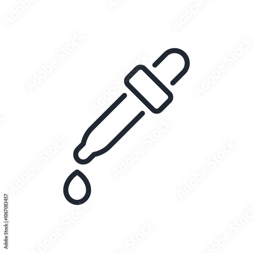Eye dropper editable stroke outline icon isolated on white background flat vector illustration. Pixel perfect. 64 x 64.