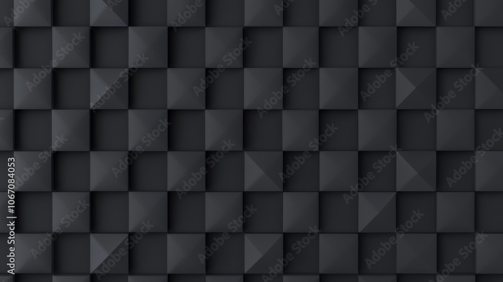 textured black wall featuring gray soundproof foam panels arranged in grid pattern, creating modern and stylish acoustic design textured black wall featuring gray soundproof foam panels arranged in grid pattern, creating modern and stylish acoustic design