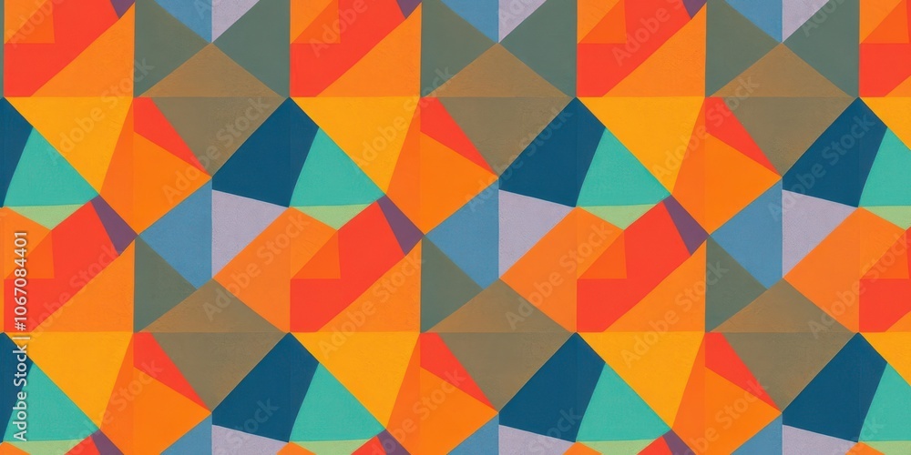 Seamless geometric retro wallpaper pattern in vibrant colors, trendy Seamless geometric retro wallpaper pattern in vibrant colors, trendy