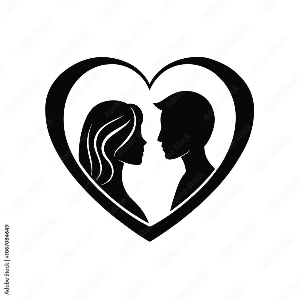 Love shape silhouette Drawing outline icon Love shape silhouette Drawing outline icon