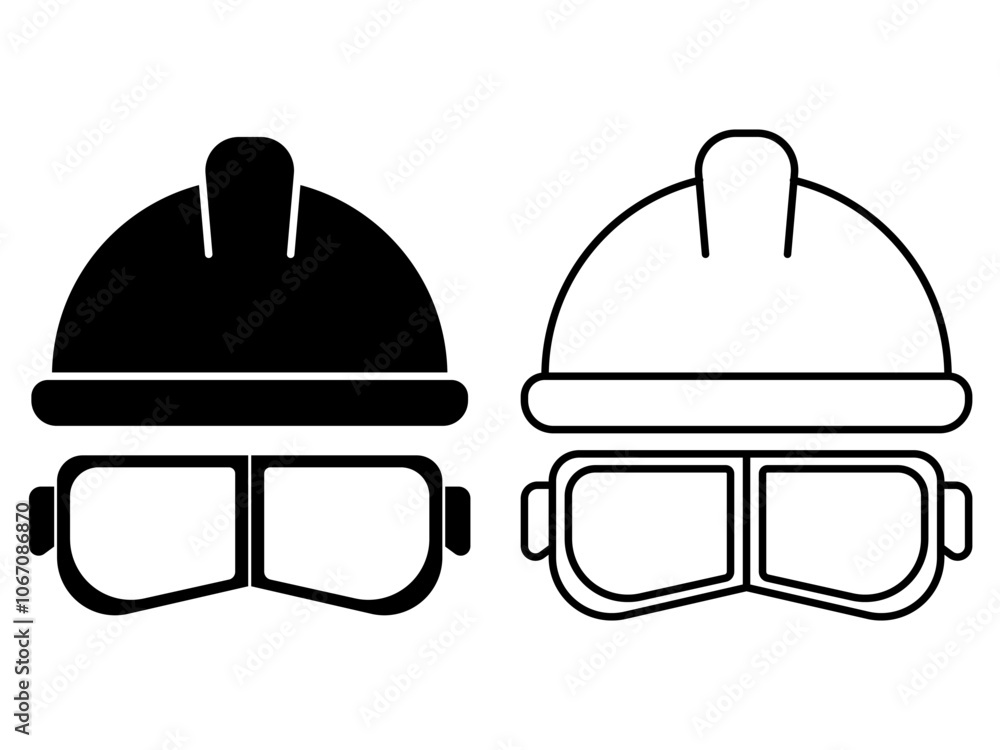 construction worker project protective helmet icon, with safety glasses, eps vector illustration construction worker project protective helmet icon, with safety glasses, eps vector illustration