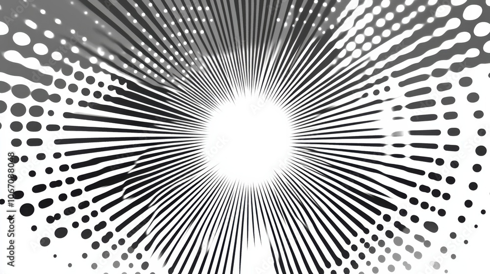 Burst of Light in Black and White Style Burst of Light in Black and White Style