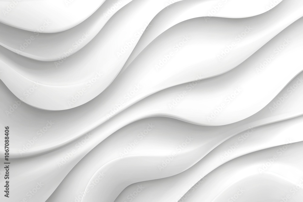 Abstract White 3D Waves Abstract White 3D Waves