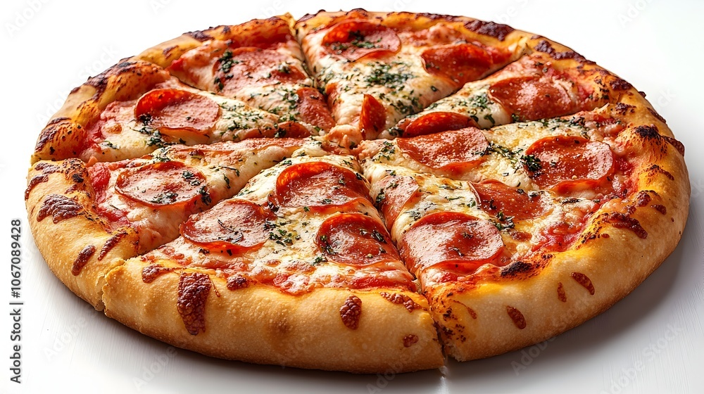 Freshly Baked Pepperoni Pizza with Cheesy Goodness and Savory Tomato Sauce on a Crisp Crust,Ready to Be Enjoyed as a Delicious Dinner,Snack,or Takeout Meal Freshly Baked Pepperoni Pizza with Cheesy Goodness and Savory Tomato Sauce on a Crisp Crust,Ready to Be Enjoyed as a Delicious Dinner,Snack,or Takeout Meal