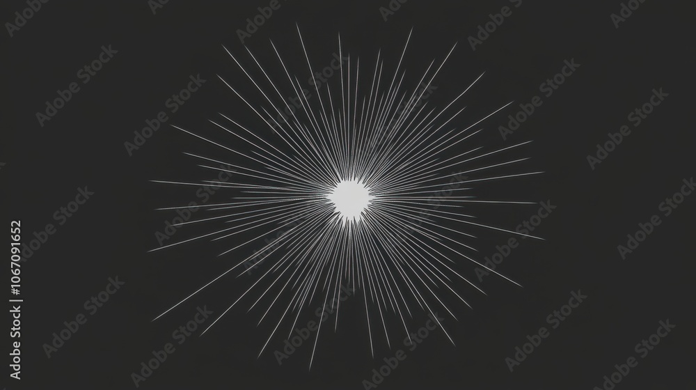 Naklejka premium Radiant Burst of Light on Dark Background