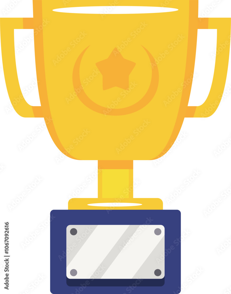 gold trophy cup with ribbon vector, illustration. gold trophy cup with ribbon vector, illustration.