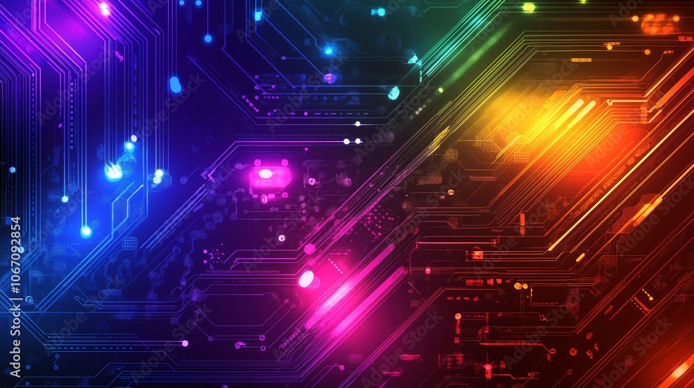 Futuristic Circuitry: A Vibrant Technological Landscape Futuristic Circuitry: A Vibrant Technological Landscape