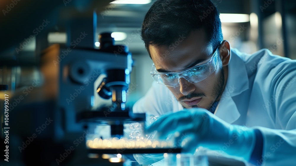 Doctor Studying Egg Cells in Modern Fertility Clinic Doctor Studying Egg Cells in Modern Fertility Clinic