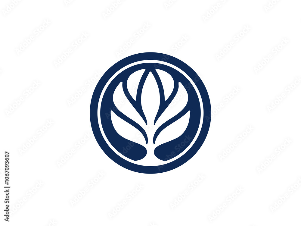 logo circle with a modern minimalist tree in the middle logo circle with a modern minimalist tree in the middle