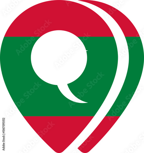 Free Download Maldives flag on Map Icon - GFXLoad